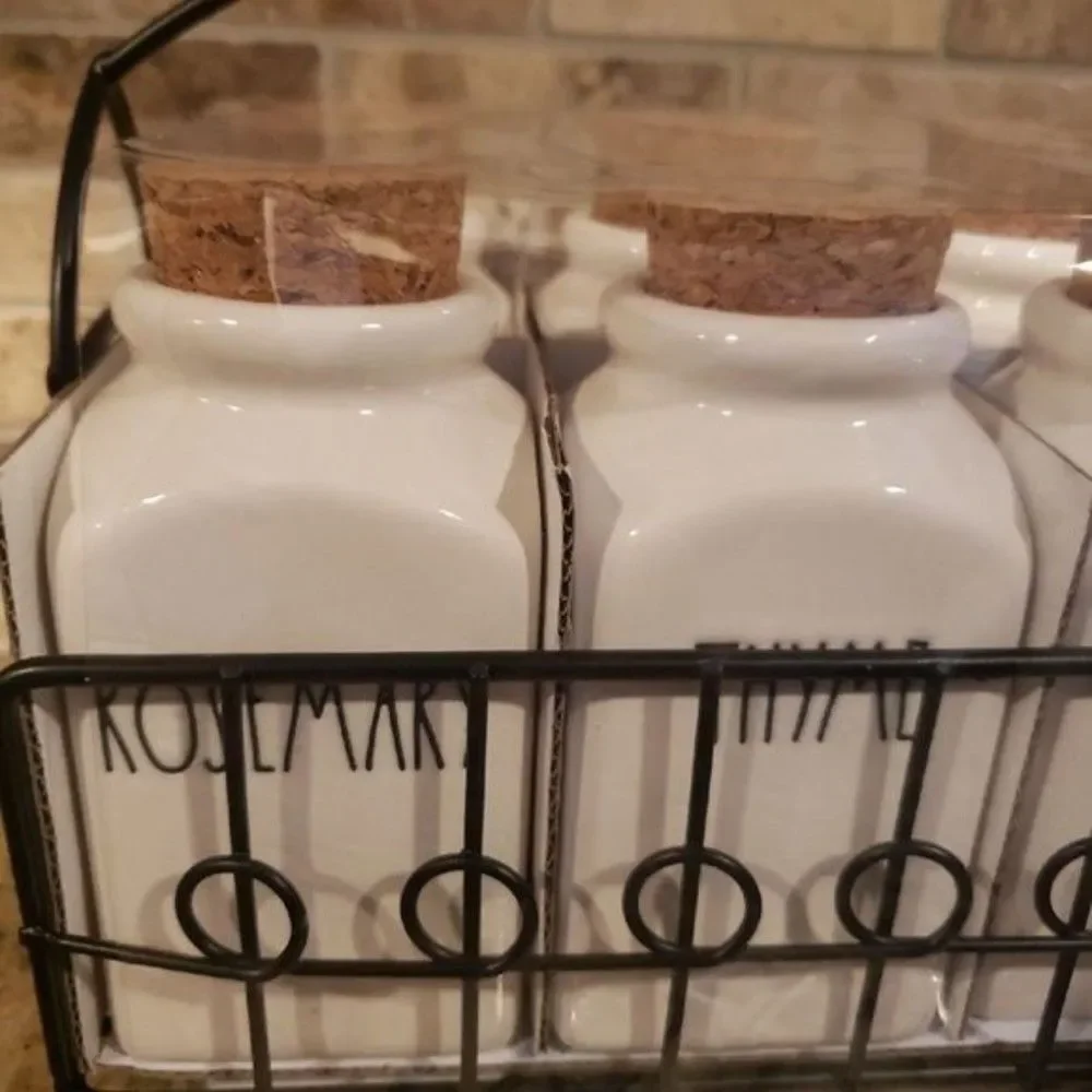 Rae Dunn Spice Rack Rosemary Thyme Parsley Oregano New